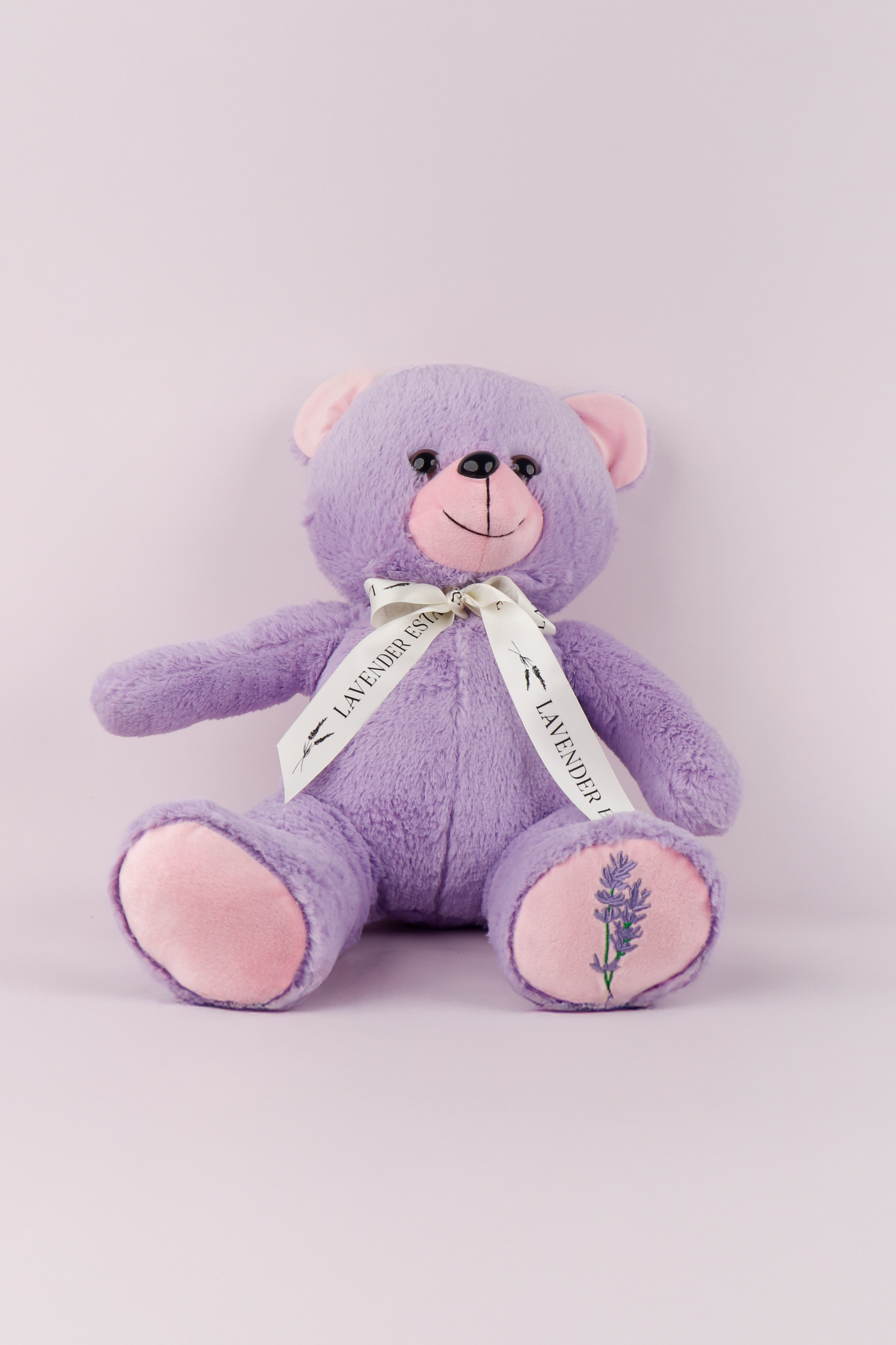 Plush Purple Teddy Bears - Pink